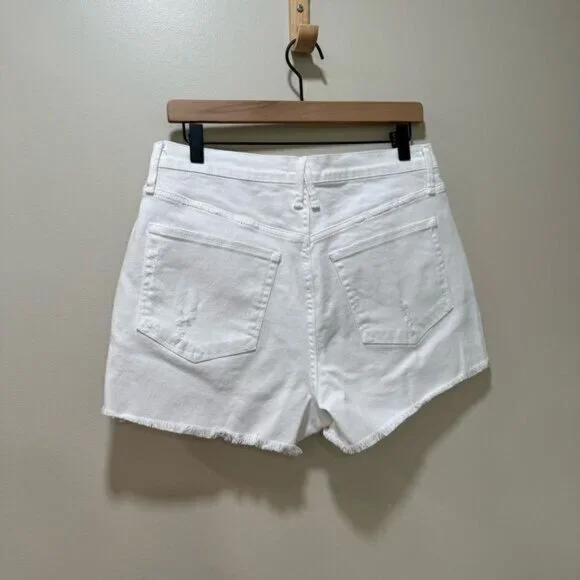 Good American Good '90s Denim Cutoff Shorts White sz 6/28 - Picture 5 of 6